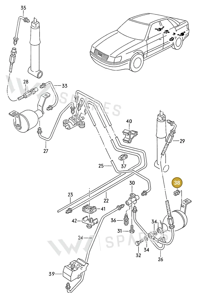 431616823B — Audi A6/Wagon F >4A-W (1996-1997) diagram 118616400, position 38