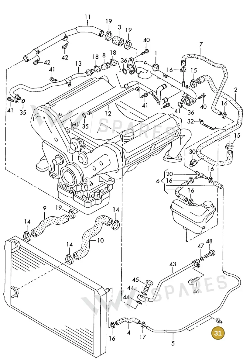 431616823B — Audi A8 quattro (1999-2002) diagram 255121650, position 31