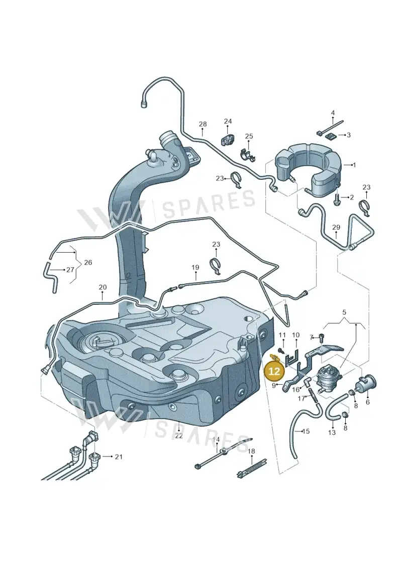 431907349 — Audi TTS Coupe 2.0 (2010-2014) diagram 609201600, position 12