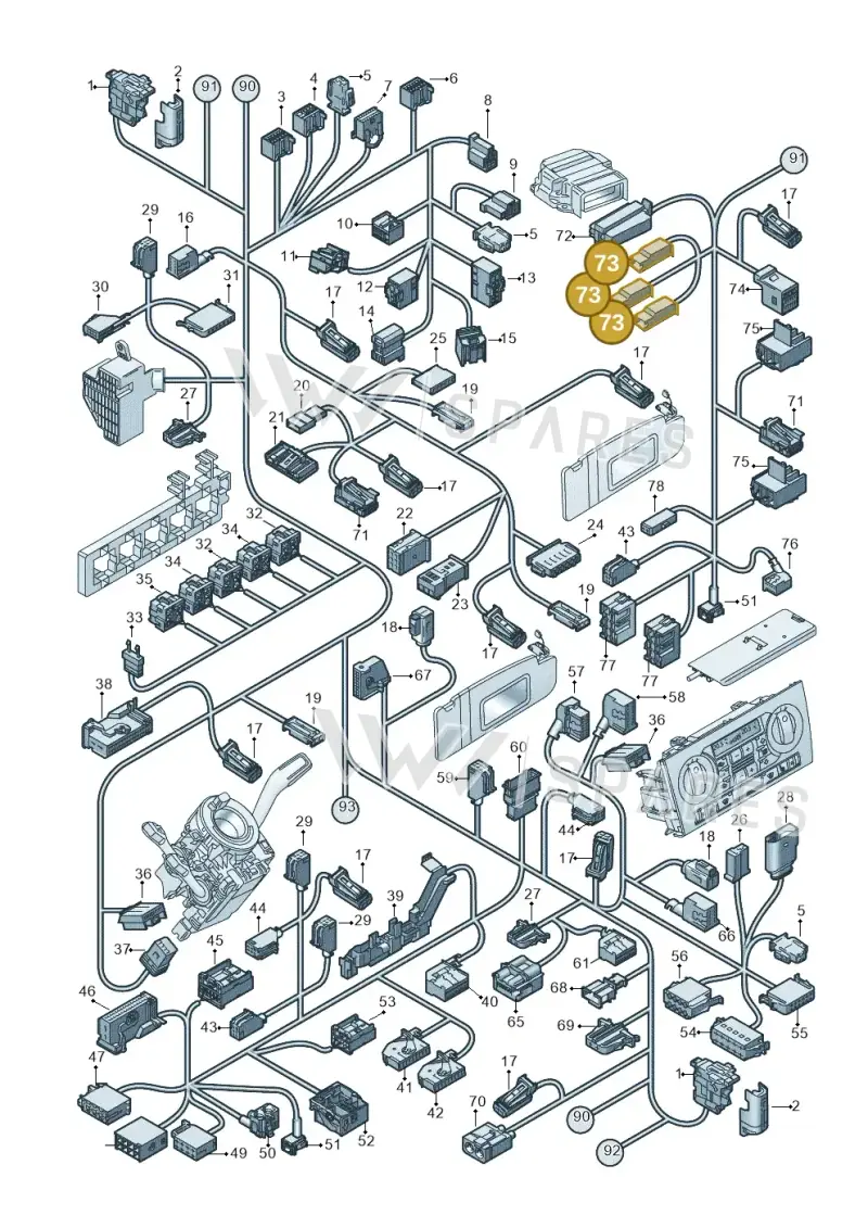 431971995 — Audi A3 Sportback (2008-2013) diagram 646971820, position 73