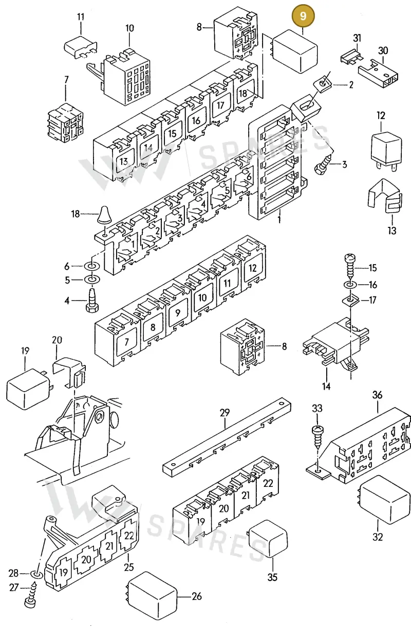 443951307B — Audi Coupe quattro/3   96 (1995-1995) diagram 114937700, position 9