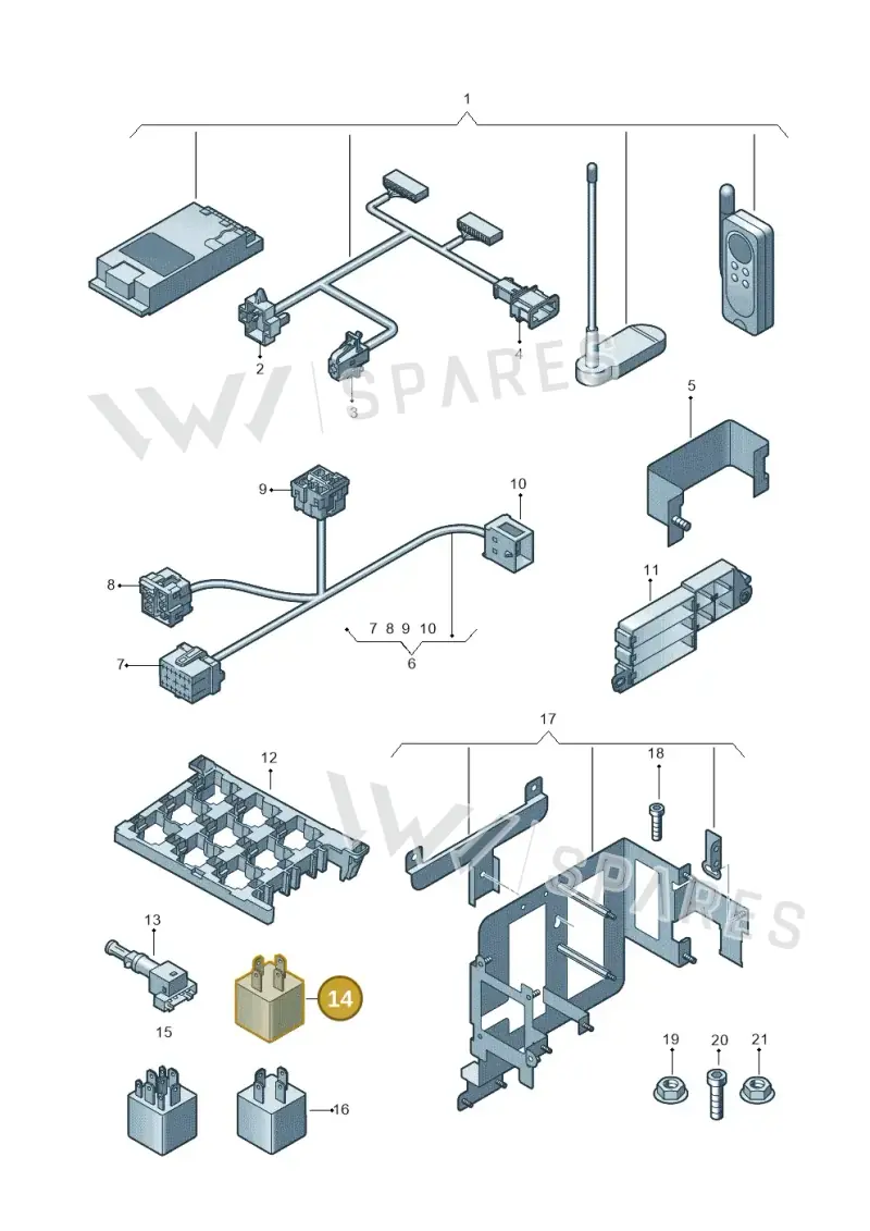 443951307B — Audi A8L qu. 3.0 TDI (2009-2014) diagram 696907650, position 14