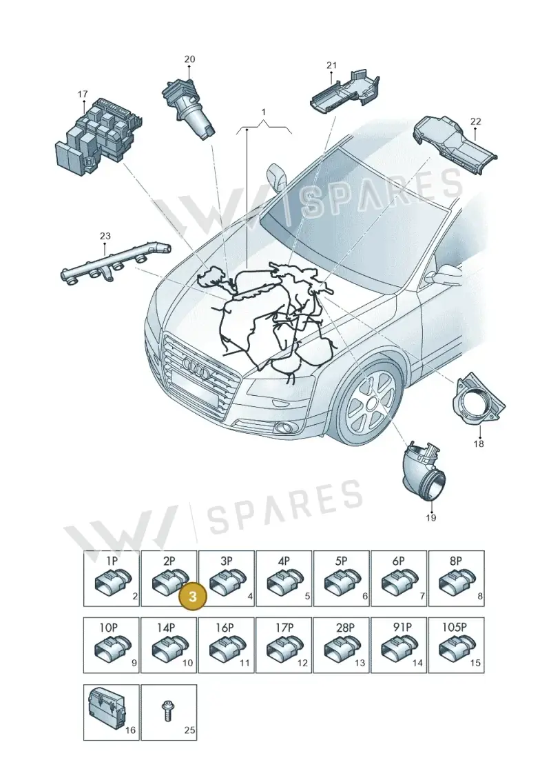 443971989 — Audi A8L qu. 3.0 TDI (2013-2018) diagram 771971100, position 3