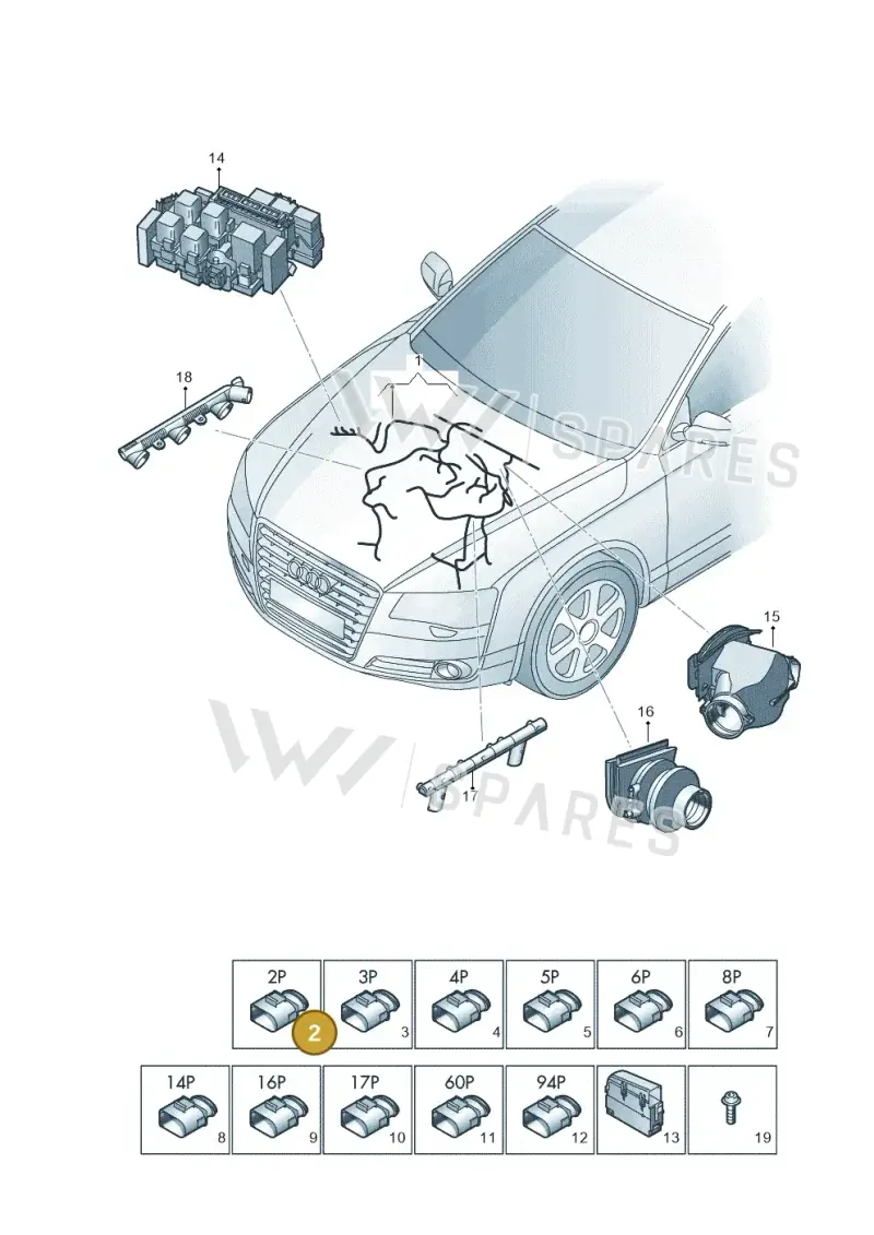 443971989 — Audi A7 Sportback (2014-2018) diagram 788971150, position 2