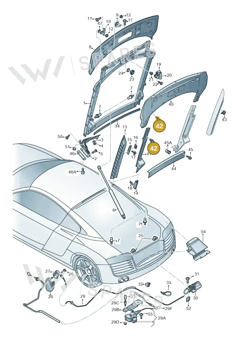 447857909 — Audi R8 qu. 5.2 (2012-2015) diagram 618827000, position 42