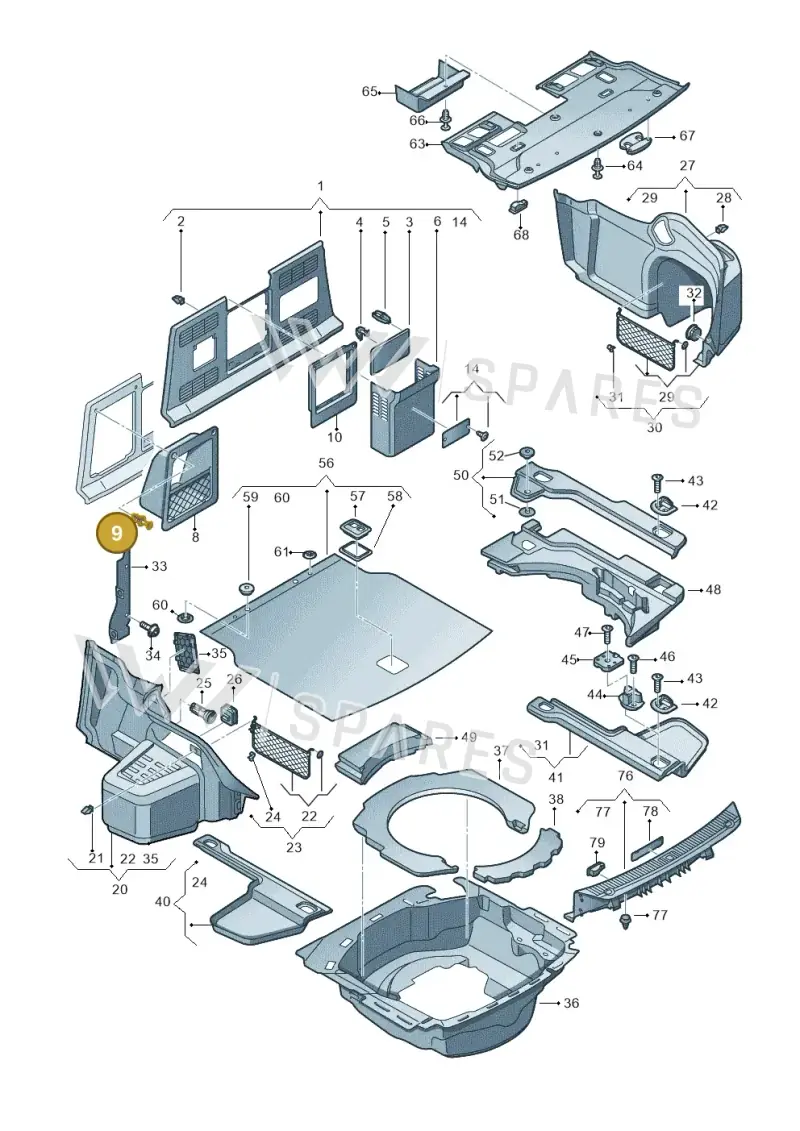 447857909 — Audi A8L qu. 3.0 TDI (2013-2018) diagram 771863800, position 9