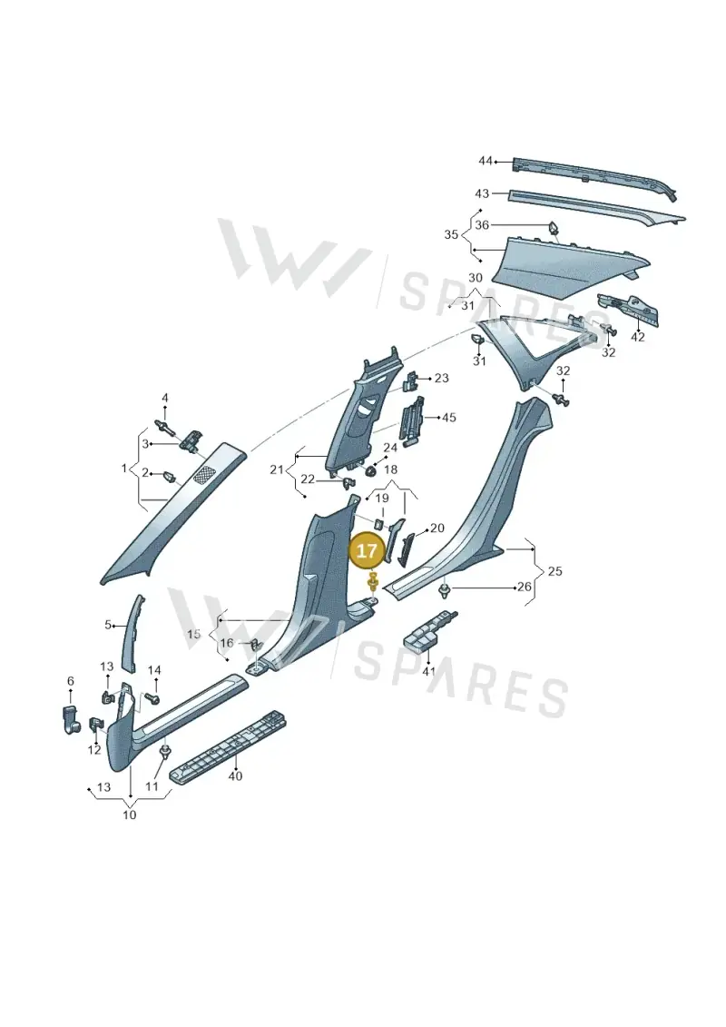 447857909 — Audi A8L (2017-2022) diagram 838867650, position 17