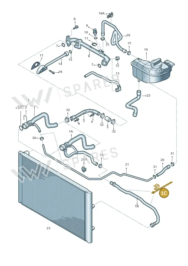 4A0121093 — Audi A8/S8/qu. lang (2003-2007) diagram 291121400, position 1C