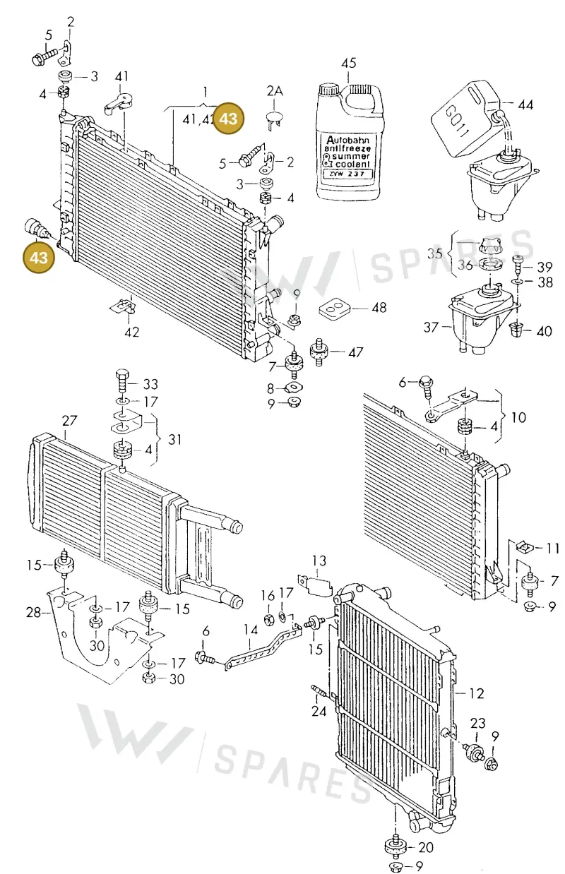 4A0121140 — Audi A8 (1996-1998) diagram 114121700, position 43