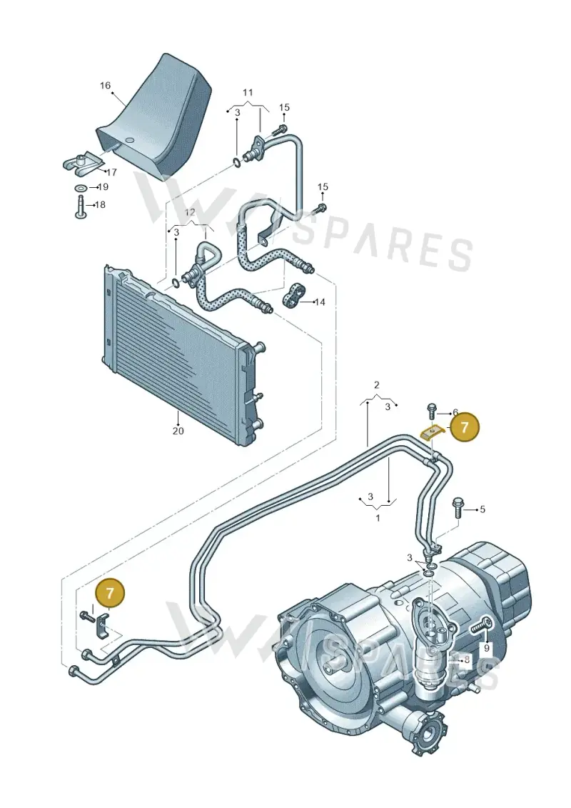 4A0317171D — Audi A5 Cabrio 2.0 (2008-2012) diagram 620317500, position 7