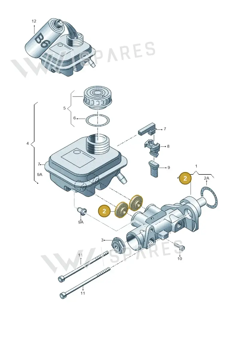 4A0611817A — Audi R8 qu. 5.2 (2012-2015) diagram 153611100, position 2