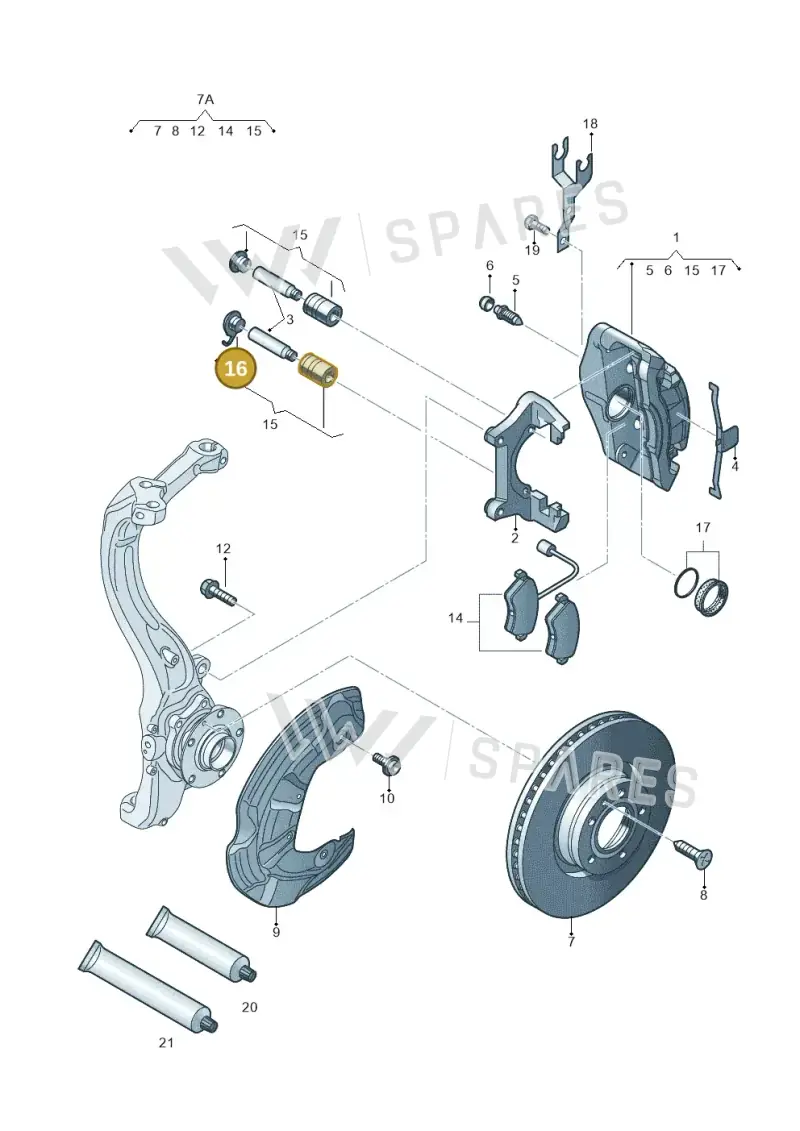 4A0615134A — Audi A3 Sportback (2008-2013) diagram 454615450, position 16