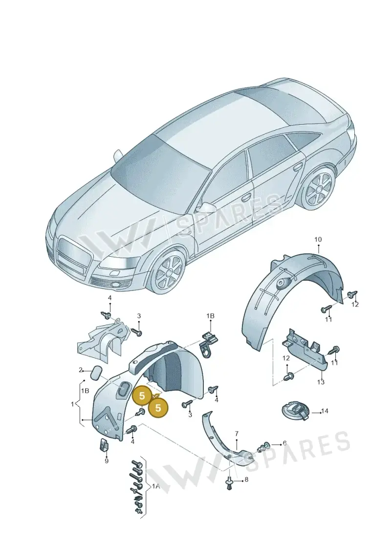 4A0805121A — Audi RS4 Cabrio qu.    08> (2007-) diagram 448821500, position 5