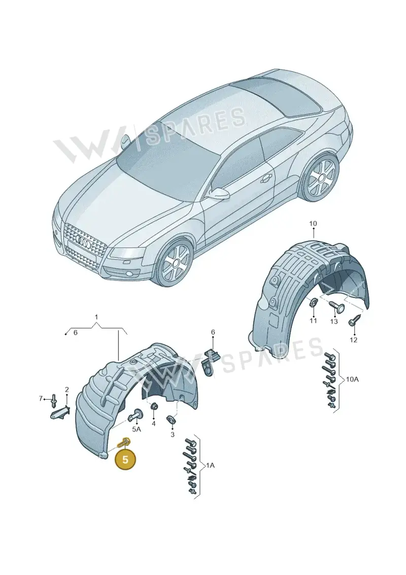 4A0805121A — Audi RS4 Av. qu. 4.2 (2012-2015) diagram 620821500, position 5