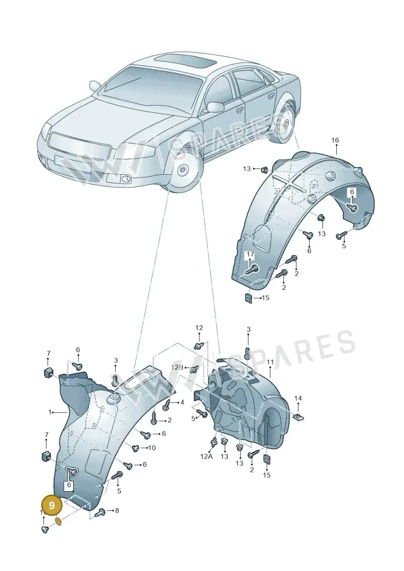 4A0805137A — Audi A8/S8/qu. lang    08> (2007-) diagram 291821500, position 9