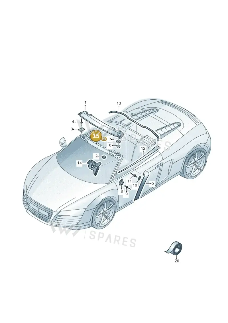 4A0805137A — Audi R8 qu. 5.2 (2012-2015) diagram 618853100, position 15