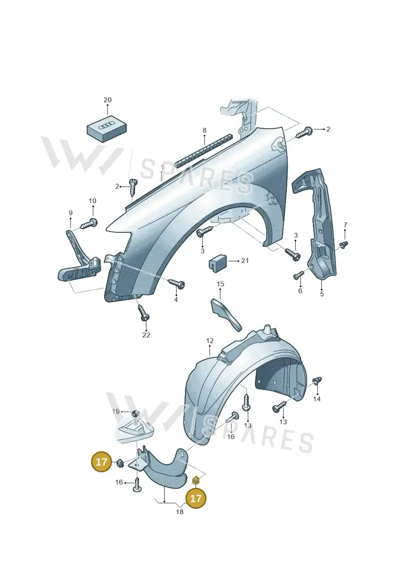 4A0805163 — Audi RS4 qu.           07> (2006-) diagram 249821100, position 17