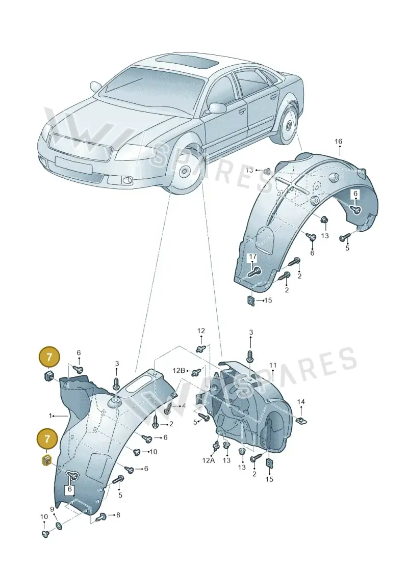 4A0805163 — Audi A8/S8/qu. lang    08> (2007-) diagram 291821500, position 7