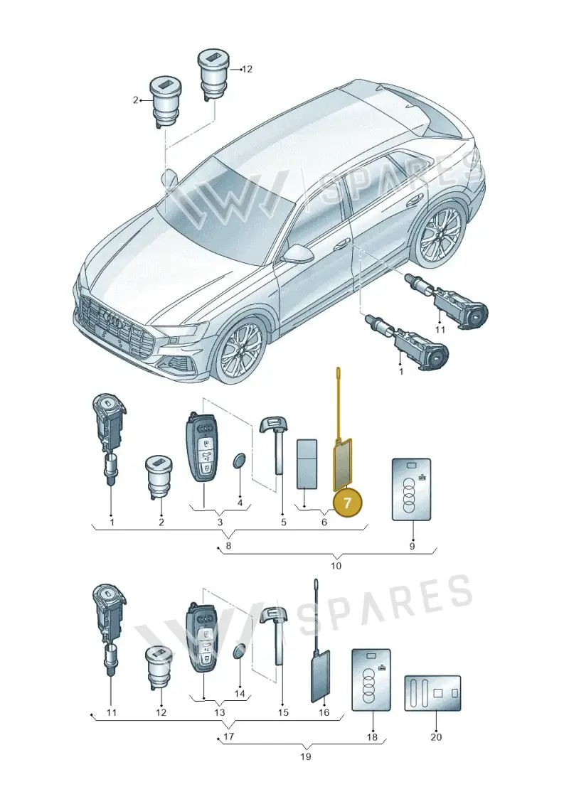 4A0837244B — Audi RS Q8 Quattro (2019-) diagram 595837010, position 7
