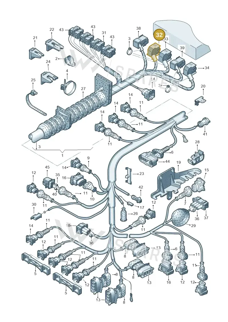 4A0972601A — Audi A4/Av.qu.F8D-W-> (1997-1998) diagram 156971180, position 32