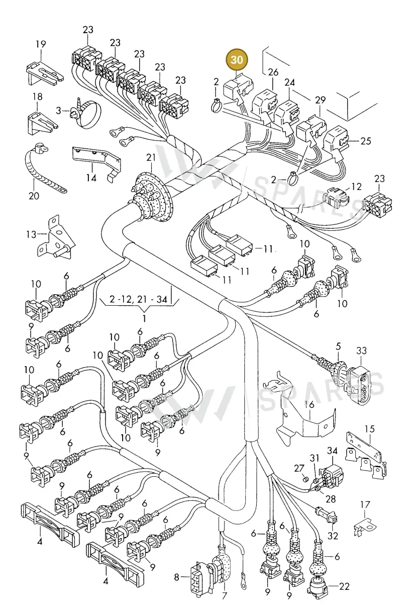 4A0972805C — Audi A6/S6/Wg.qu.F>4A (1996-1997) diagram 168971160, position 30