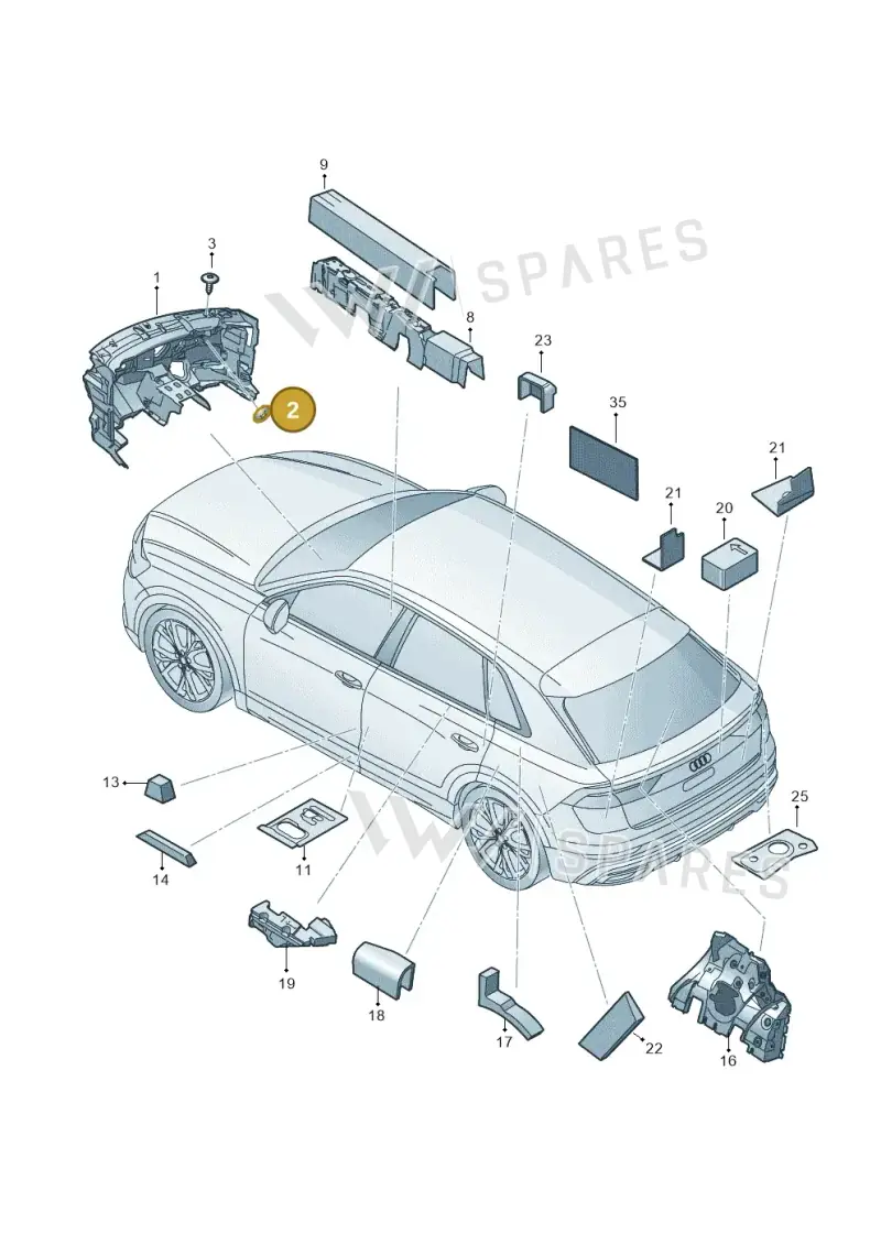 4A5853909 — Audi RS Q8 Quattro (2019-) diagram 429863020, position 2