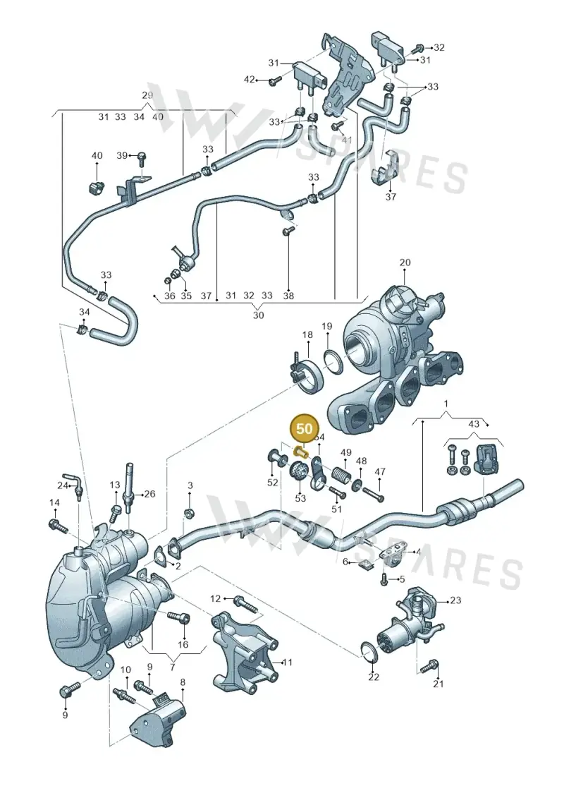 4B0253205C — Audi A6 2.0 (2018-) diagram 430253610, position 50