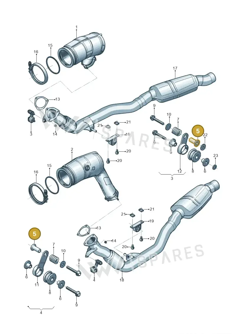 4B0253205C — Audi Q8 Quattro 3,0 (2018-) diagram 819253300, position 5