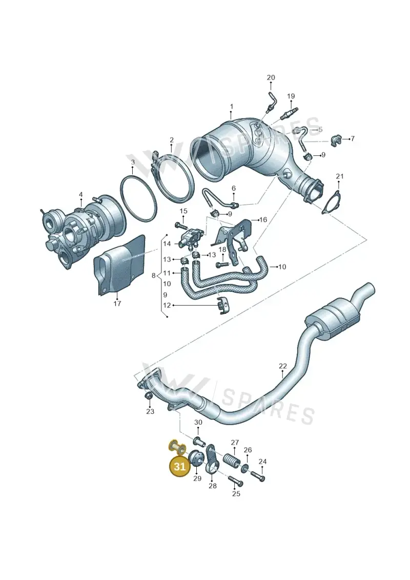 4B0253205D — Audi RS4 Avant (2017-) diagram 438253495, position 31