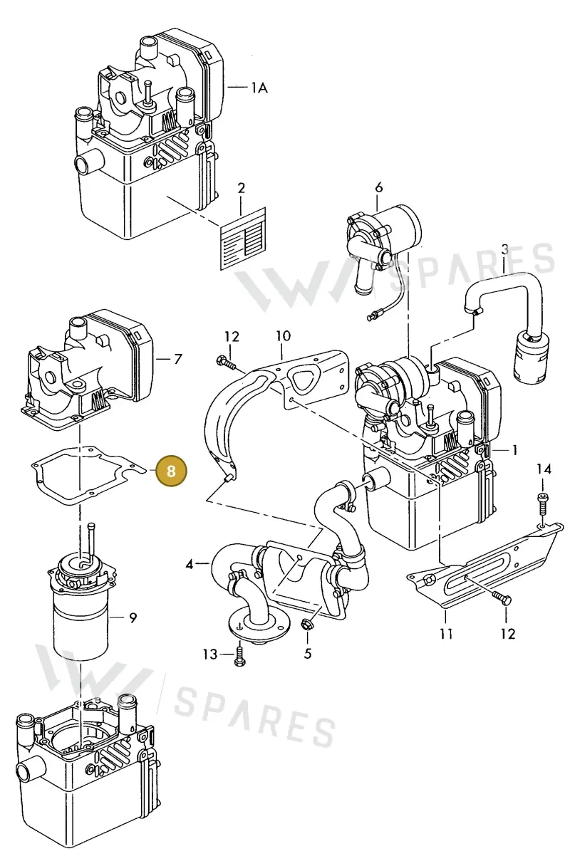 4B0261199 — Audi A8 quattro (1999-2002) diagram 255261450, position 8