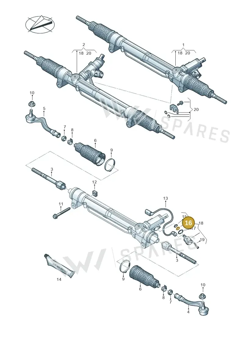 4B0422150A — Audi A8L qu. 3.0 TDI (2013-2018) diagram 696422000, position 16