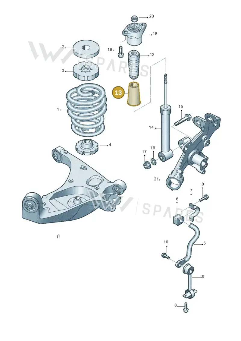 4B0512137B — Audi A4/S4/Av./qu.     05> (2005-) diagram 249511000, position 13