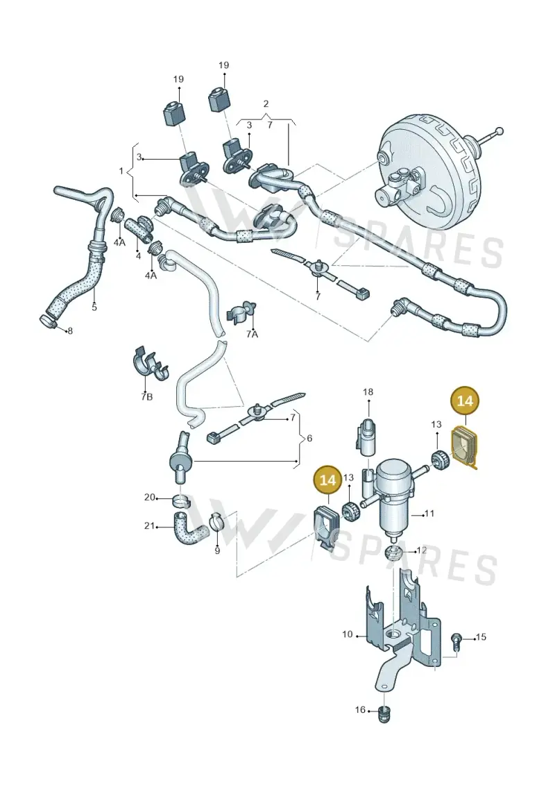 4B0614145 — Audi A6 2.7 TDI (2008-2011) diagram 448611800, position 14