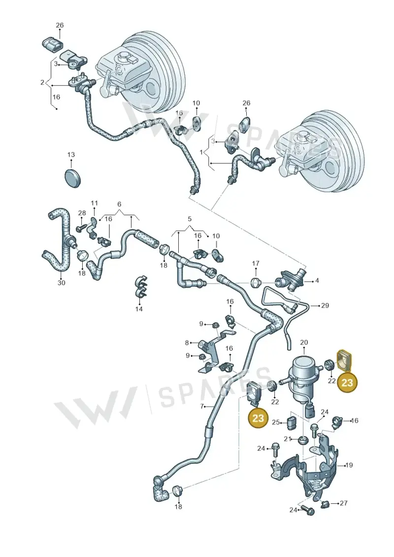 4B0614145 — Audi RS4 Av. qu. 4.2 (2012-2015) diagram 695611800, position 23