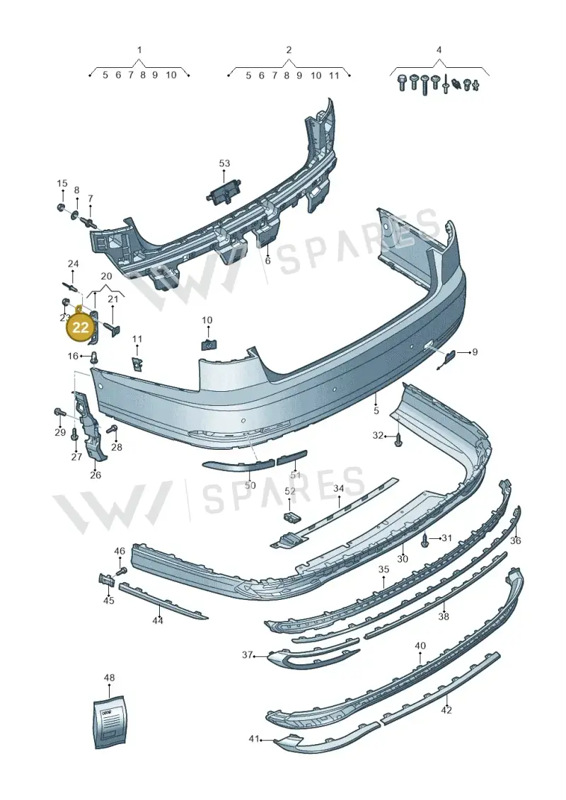 4B0807467B — Audi A8L (2017-2022) diagram 838807075, position 22