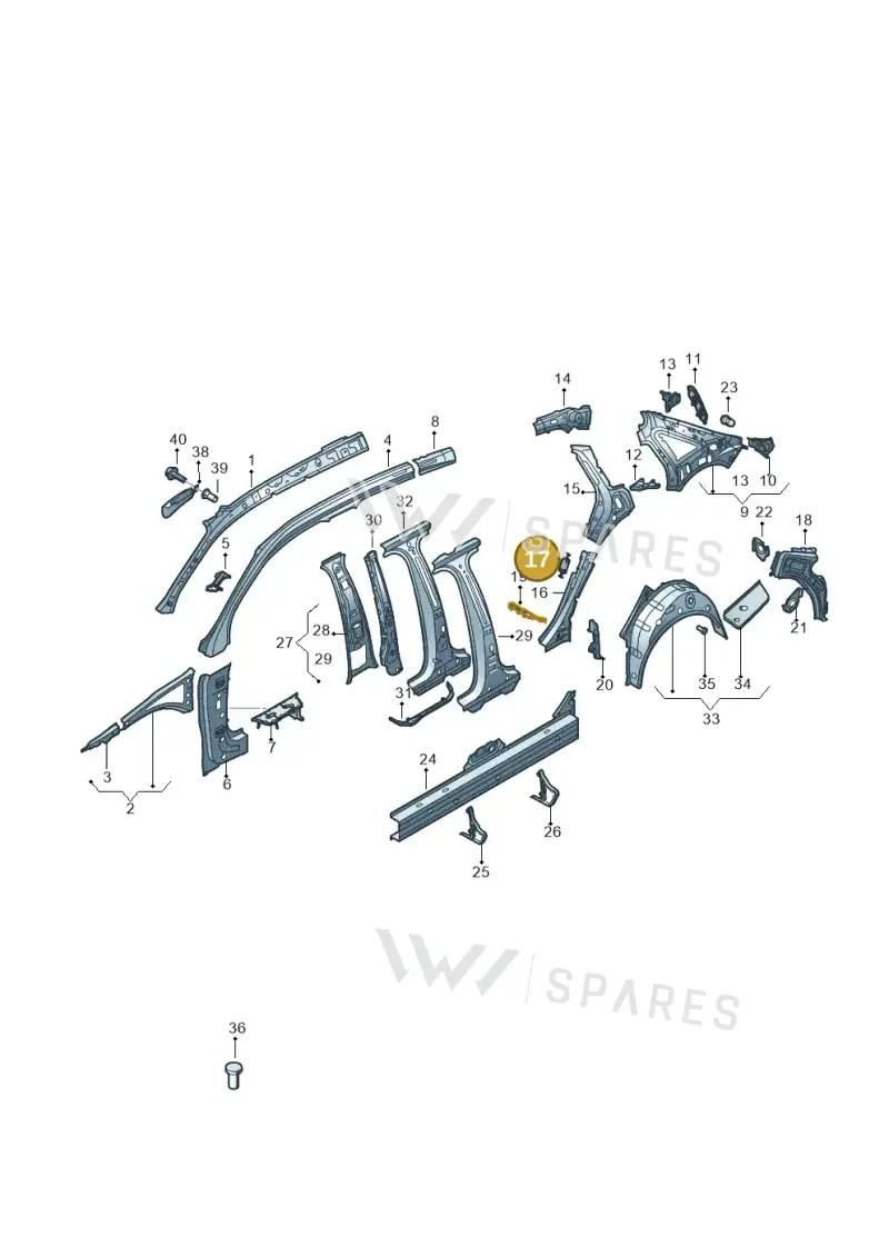 4B0809237B — Audi A3 Sportback (2012-2016) diagram 745809150, position 17