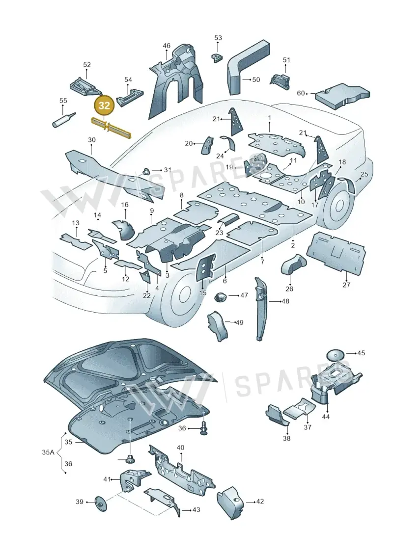 4B0863949 — Audi A4/Avant (1999-2001) diagram 156863200, position 32