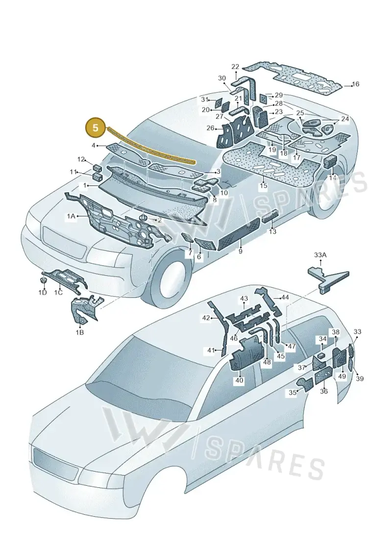 4B0863949 — Audi A6/Avant (1997-2001) diagram 260863400, position 5