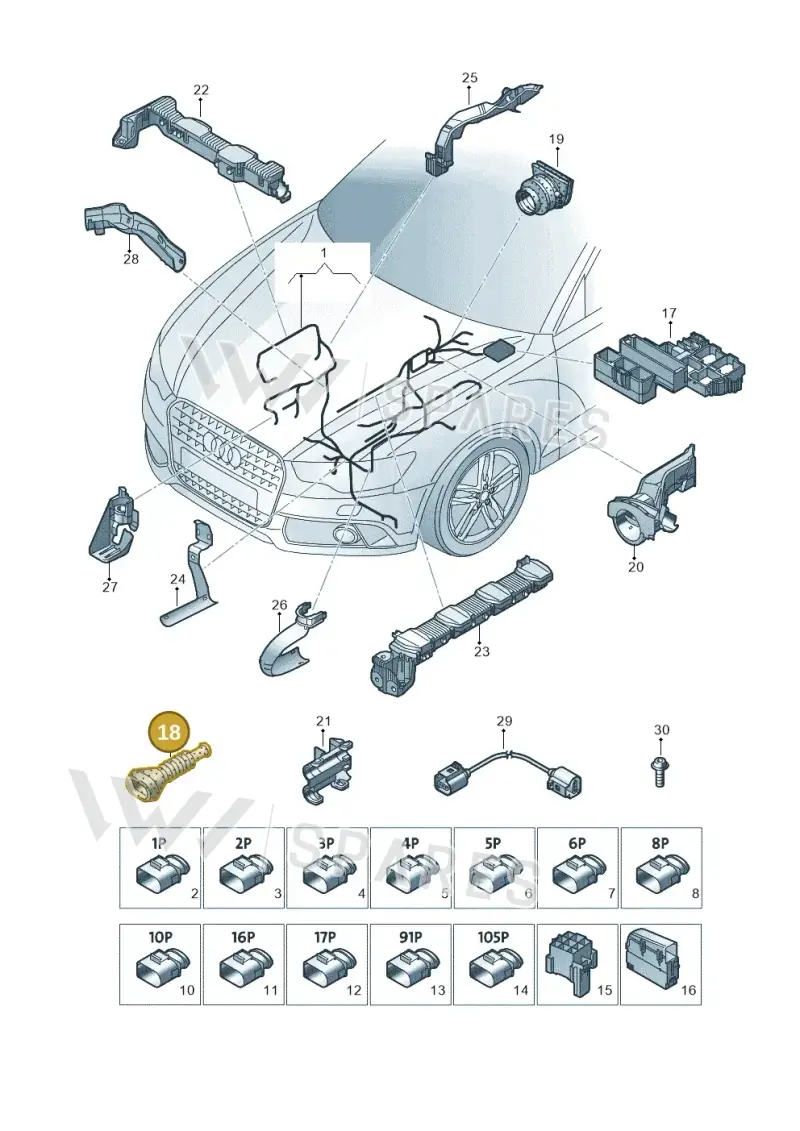 4B0906102 — Audi RS6 Avant (2013-2018) diagram 758971650, position 18