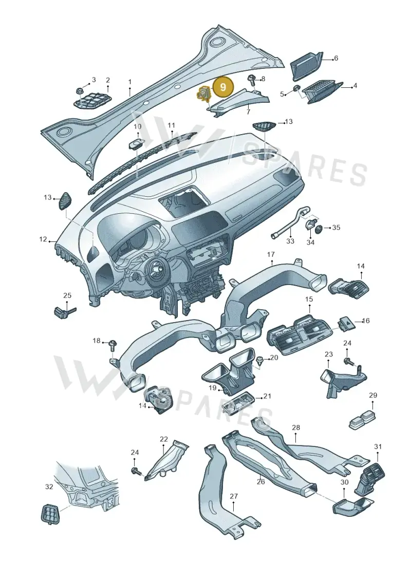 4B0907659A — Audi Q3 1.4 (2016-) diagram 728819300, position 9