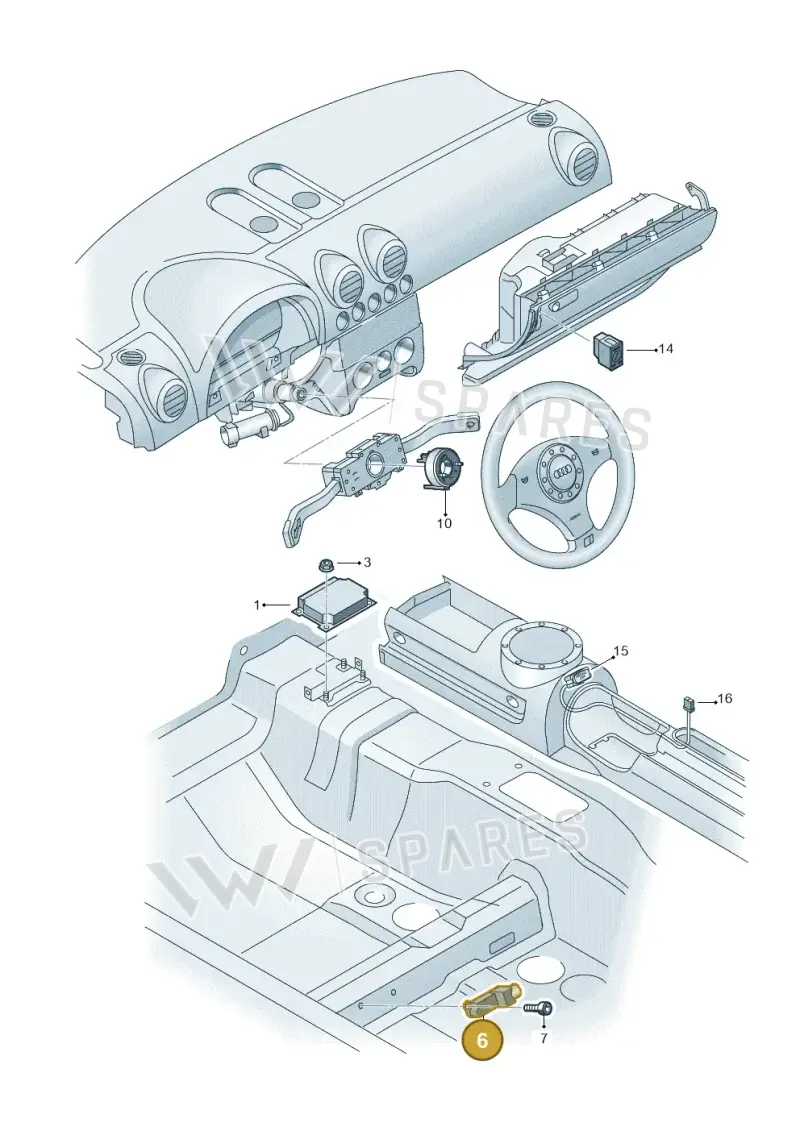 4B0959643D — Audi A8/S8/qu. lang (2003-2007) diagram 229959300, position 6