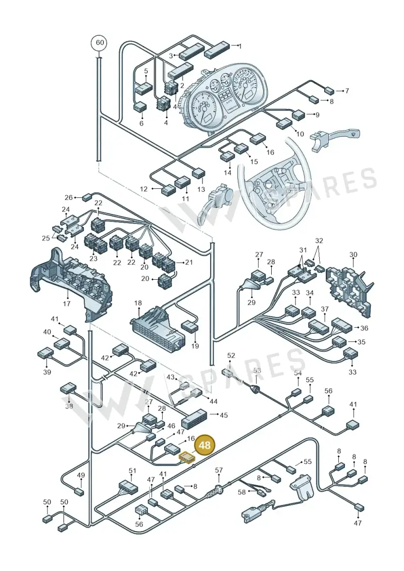 4B0971636B — Audi A2 (2000-2005) diagram 248971860, position 48