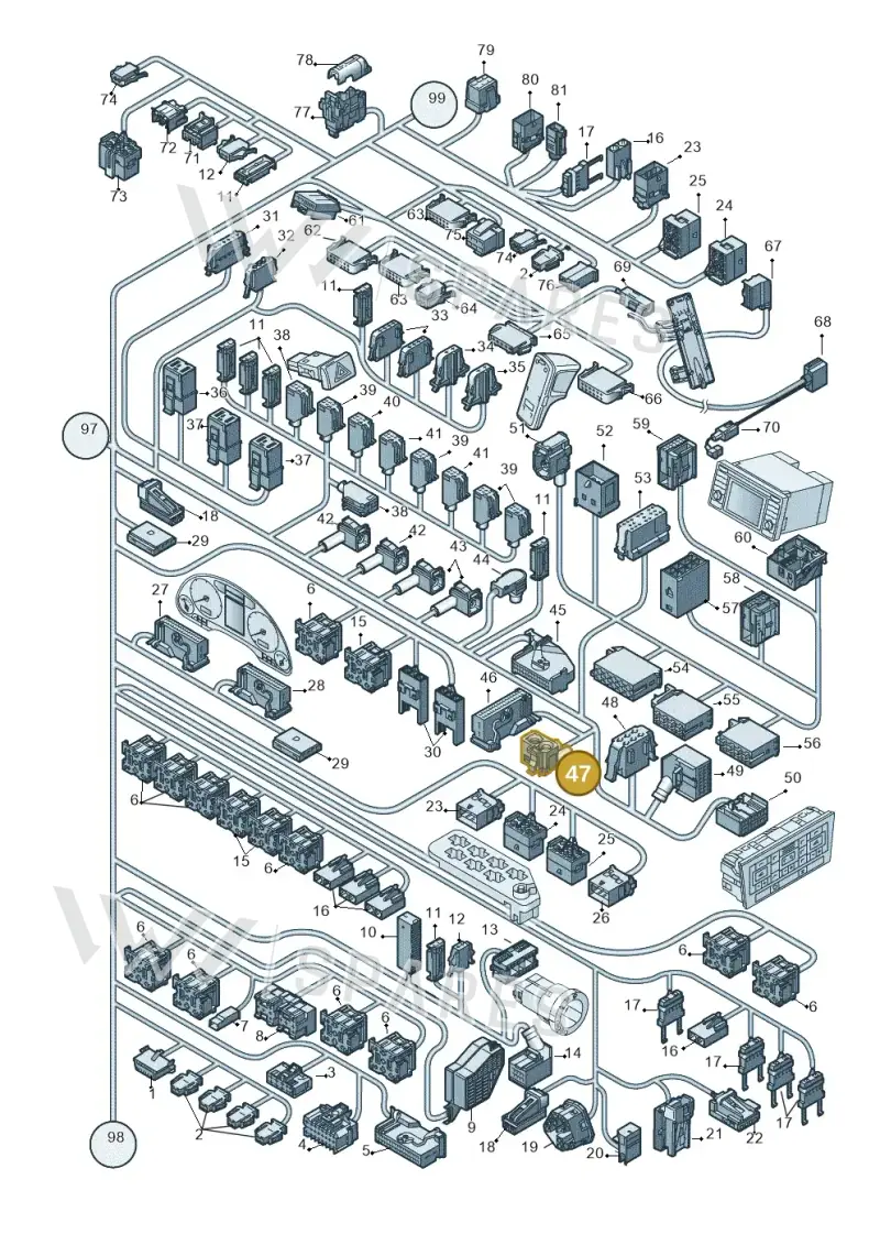4B0971636D — Audi A4/AV./QU.    "CN"03>05 (2003-2005) diagram 249972820, position 47