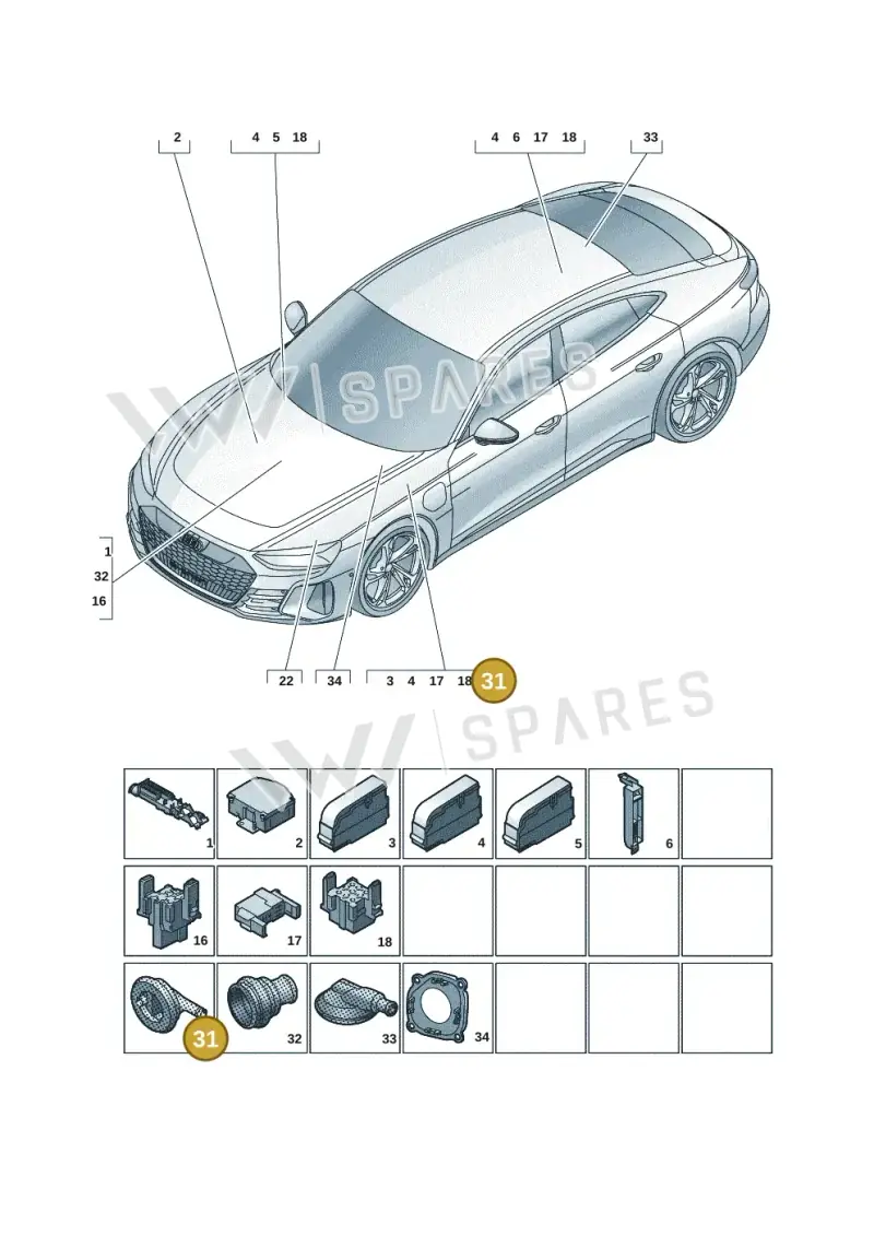 4B0971908 — Audi RS e-tron GT (2020-2020) diagram 4j1971810, position 31