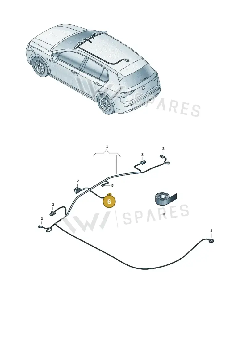 4B0971978C — Volkswagen Golf (2019-2025) diagram 5h0972030, position 6