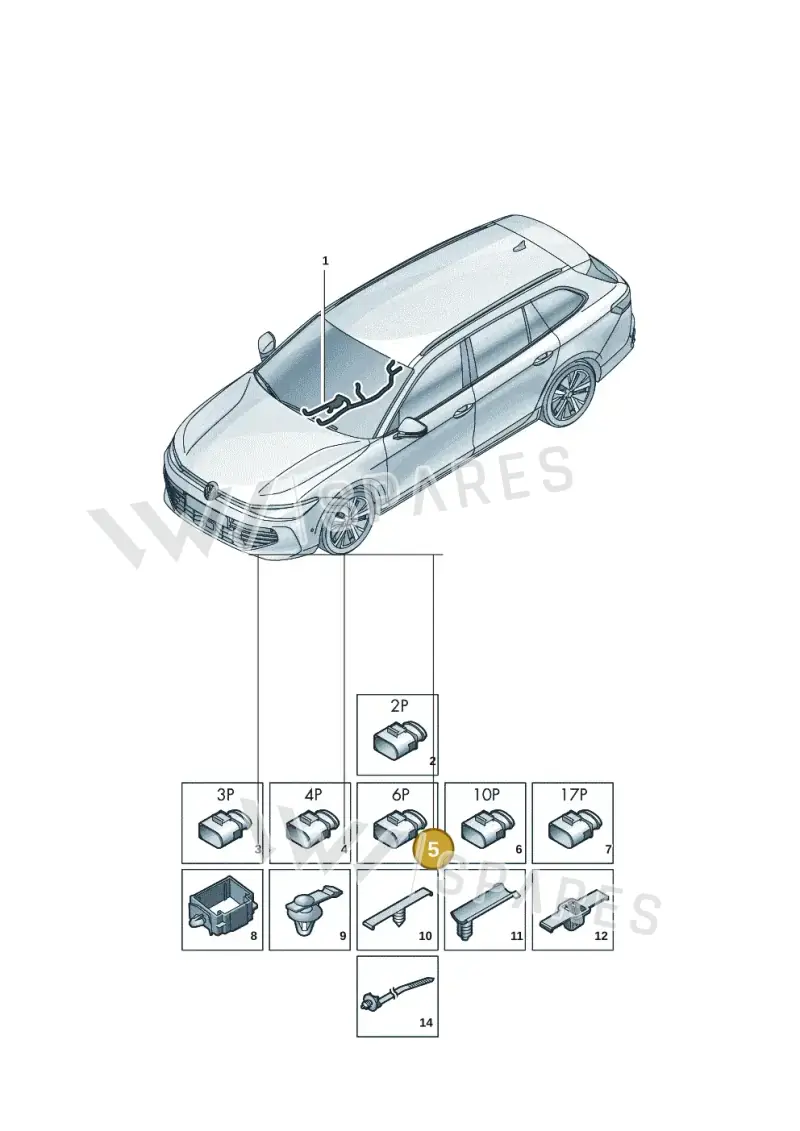 4B0971978C — Volkswagen Passat Estate (2023-2025) diagram 3j0972050, position 5