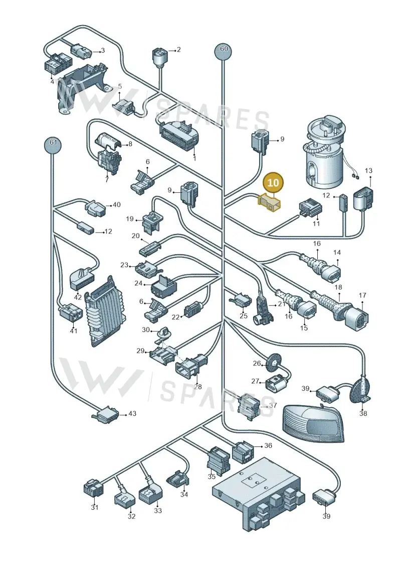 4B0971992 — Audi A3 Sportback (2008-2013) diagram 646971840, position 10
