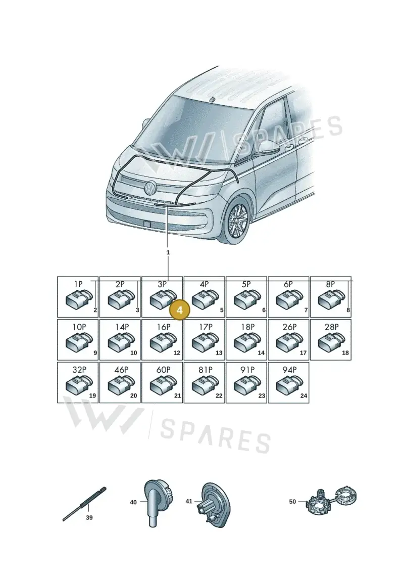 4B0972883A — Volkswagen Multivan (2021-2025) diagram 7t0971800, position 4