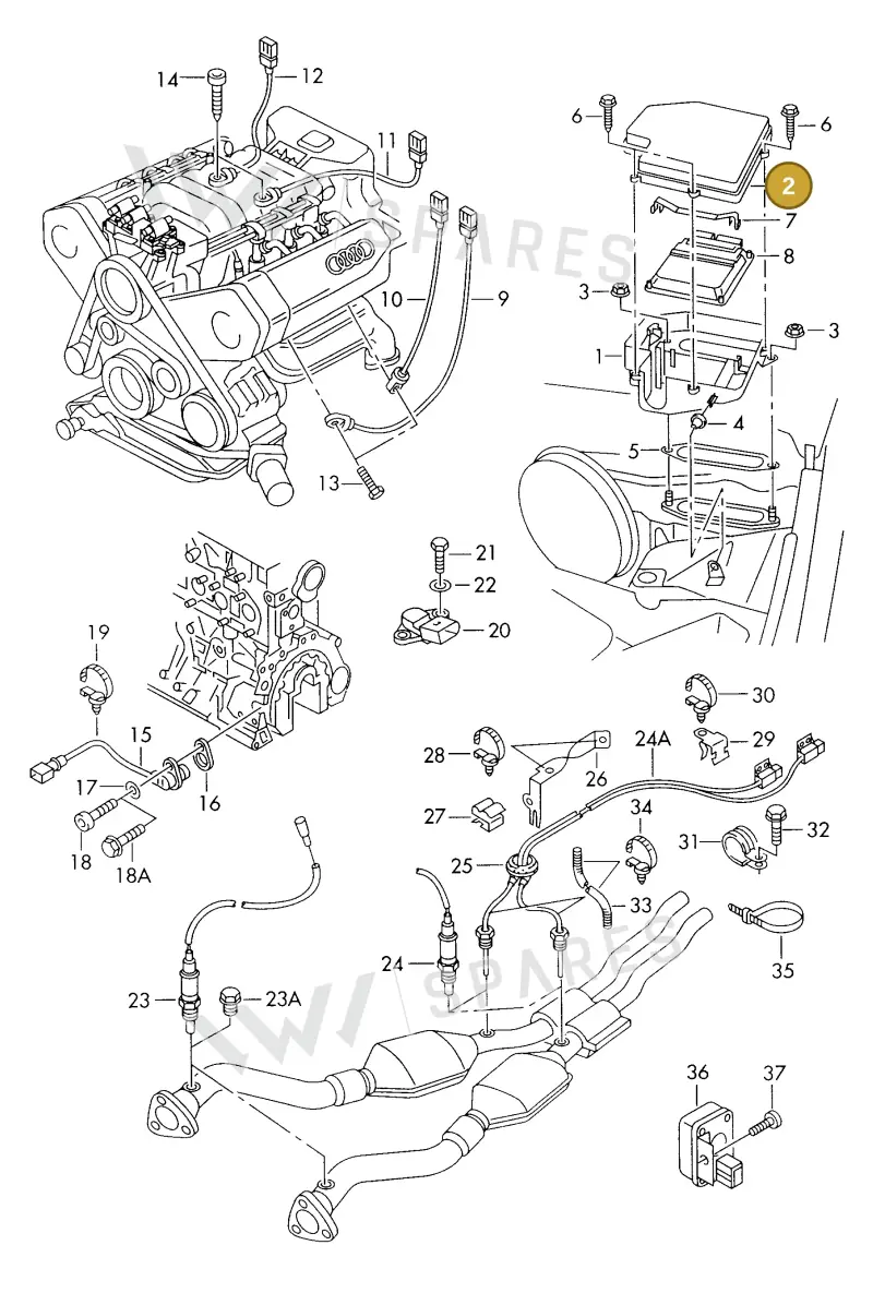4B2907613 — Audi A6/Avant (1997-2001) diagram 260906000, position 2