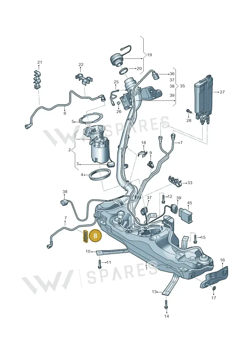 4B3616739 — Audi A3 Sportback (2019-2021) diagram 596201180, position 8